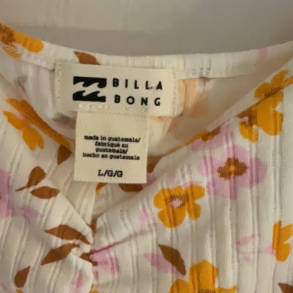 Billabong Floral Tank Top, Size L, White/Multi, NWT - Picture 6 of 8